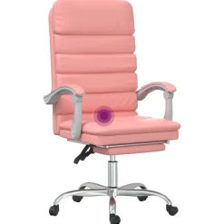 vidaXL Mobiliario De Oficina-Silla de oficina reclinable masaje cuero sintético