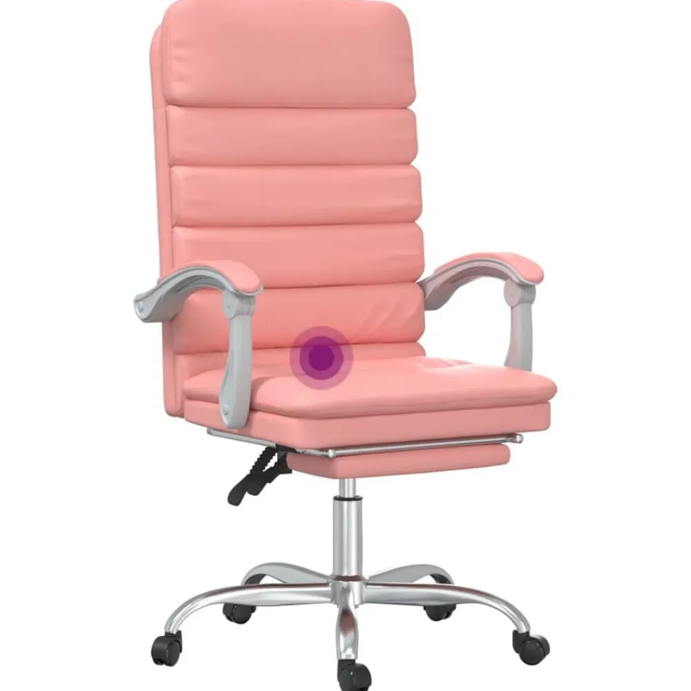 vidaXL Mobiliario De Oficina-Silla de oficina reclinable masaje cuero sintético