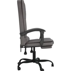 vidaXL Silla de oficina reclinable masaje cuero sintético Gris Outlet
