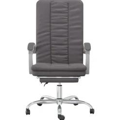 vidaXL Silla de oficina reclinable cuero sintético Gris New