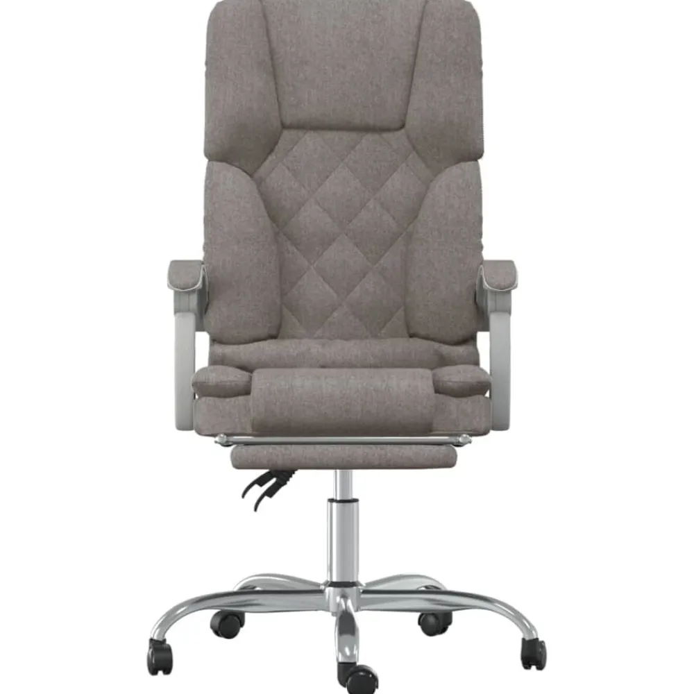 vidaXL Silla de oficina reclinable con masaje tela gris Taupé Sale