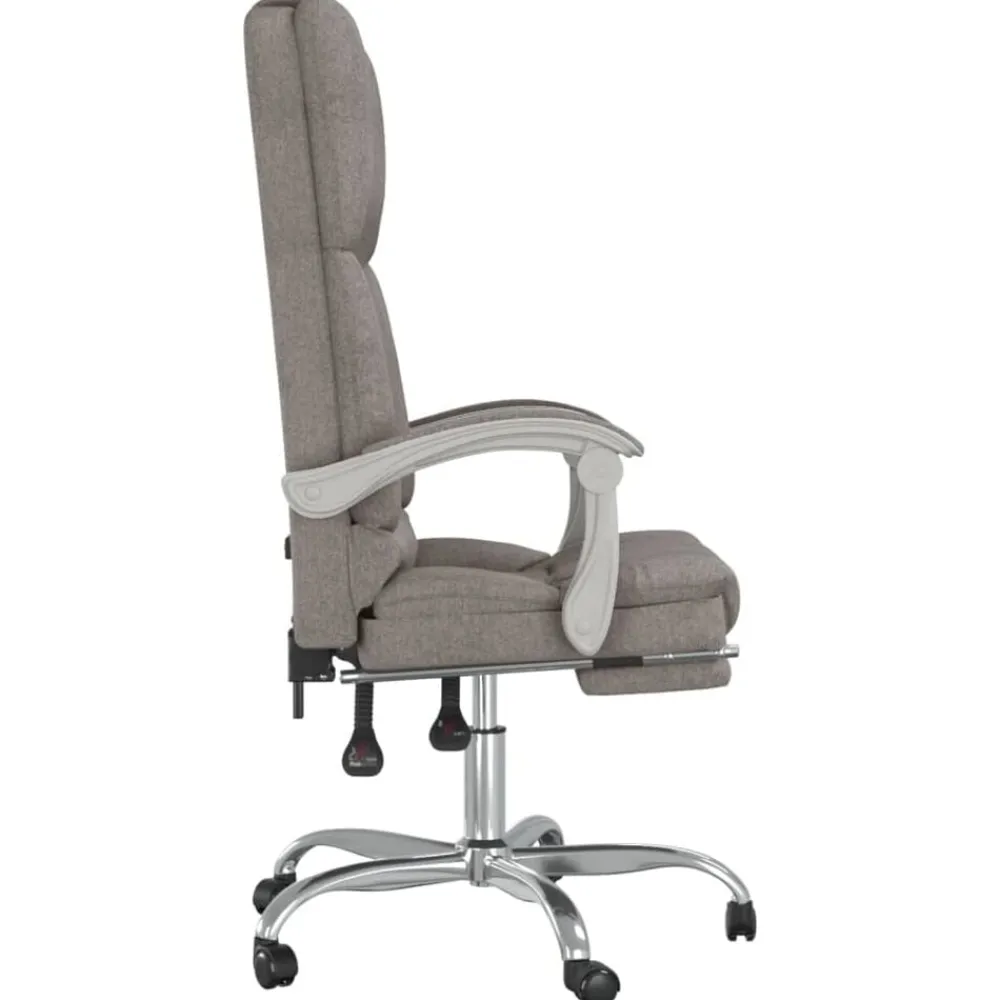 vidaXL Silla de oficina reclinable con masaje tela gris Taupé Sale