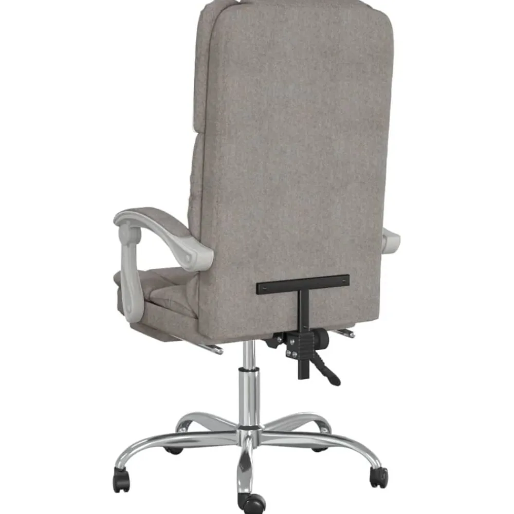 vidaXL Silla de oficina reclinable con masaje tela gris Taupé Sale