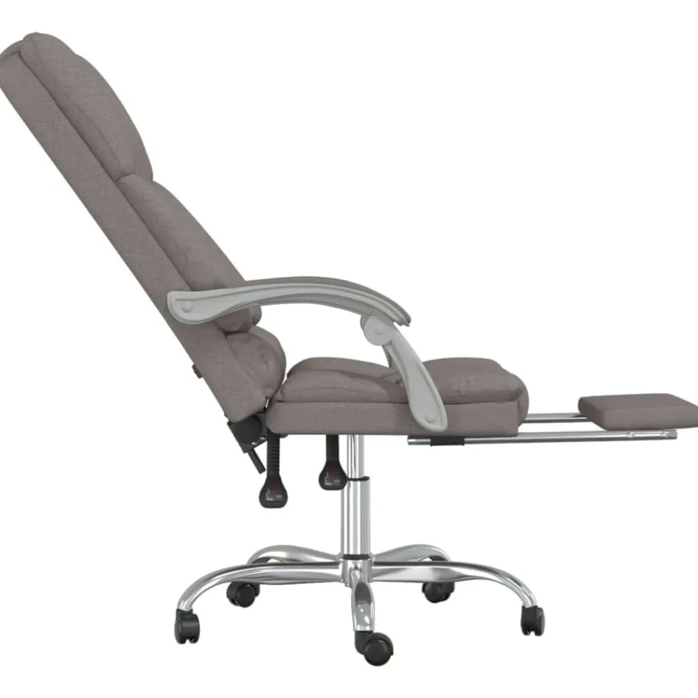 vidaXL Silla de oficina reclinable con masaje tela gris Taupé Sale
