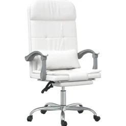 vidaXL Mobiliario De Oficina-Silla de oficina reclinable masaje cuero sintético