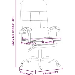 vidaXL Mobiliario De Oficina-Silla de oficina reclinable masaje cuero sintético