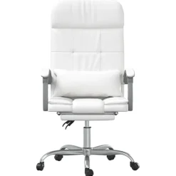 vidaXL Mobiliario De Oficina-Silla de oficina reclinable masaje cuero sintético