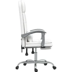 vidaXL Mobiliario De Oficina-Silla de oficina reclinable masaje cuero sintético