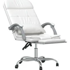 vidaXL Mobiliario De Oficina-Silla de oficina reclinable masaje cuero sintético