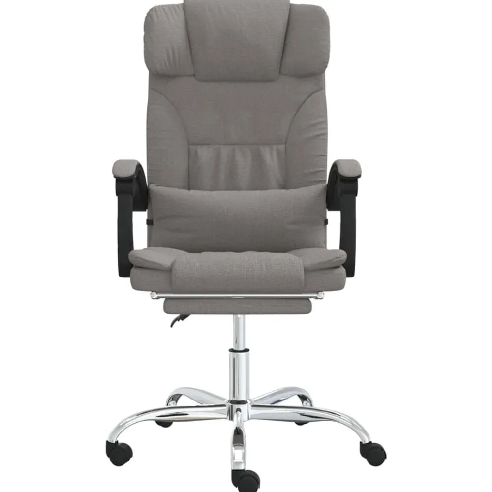 vidaXL Silla de oficina reclinable con masaje tela gris Taupé Best