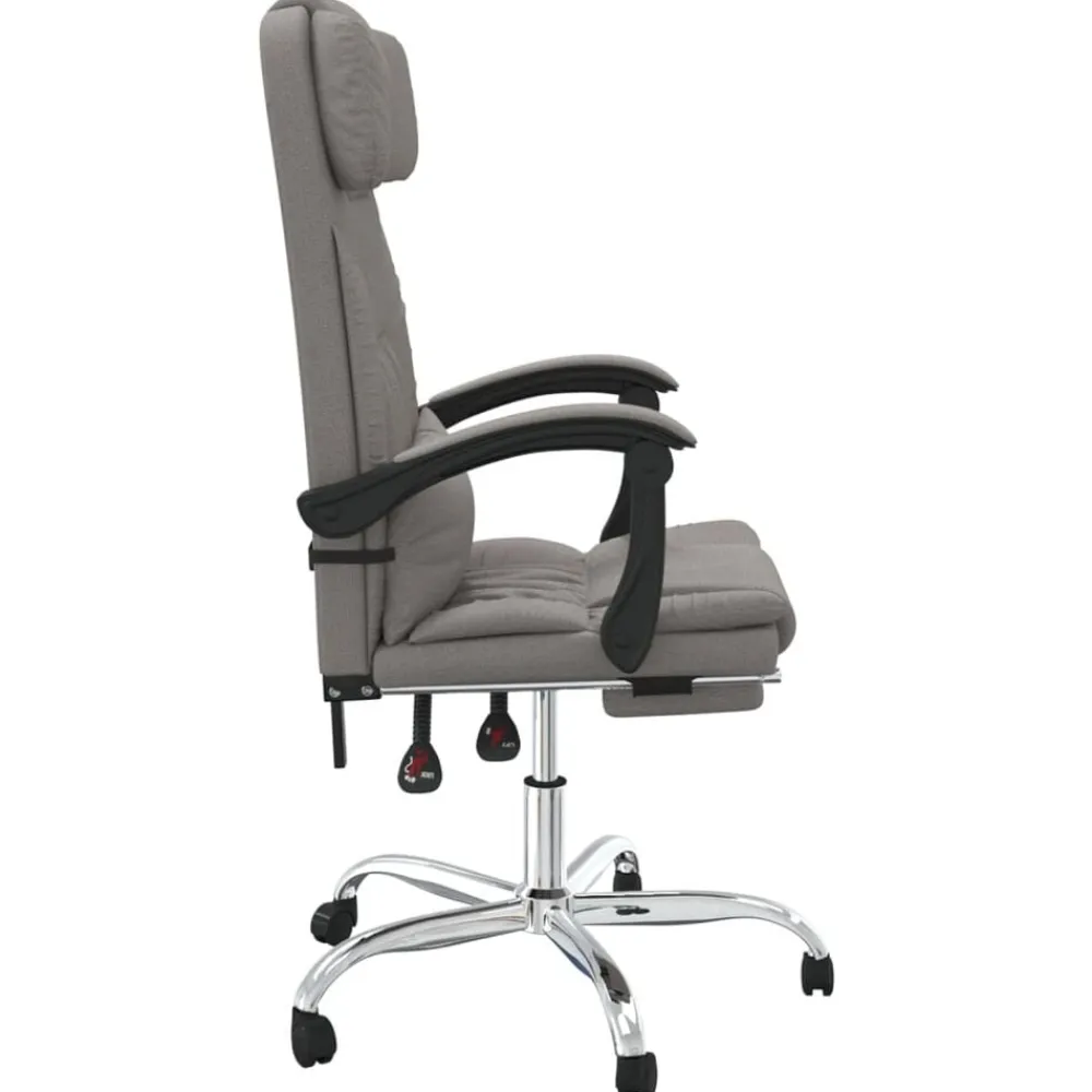 vidaXL Silla de oficina reclinable con masaje tela gris Taupé Best