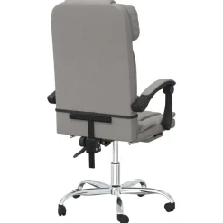 vidaXL Silla de oficina reclinable con masaje tela gris Taupé Best