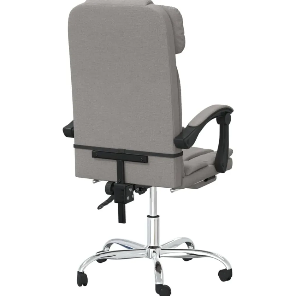 vidaXL Silla de oficina reclinable con masaje tela gris Taupé Best