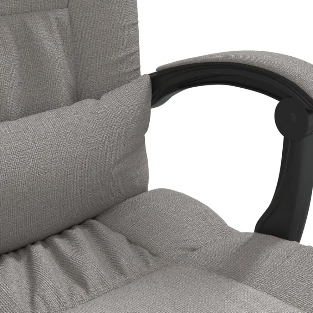vidaXL Silla de oficina reclinable con masaje tela gris Taupé Best