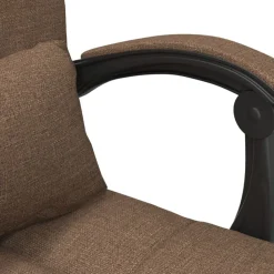 vidaXL Mobiliario De Oficina-Silla de oficina reclinable con masaje de tela marrón