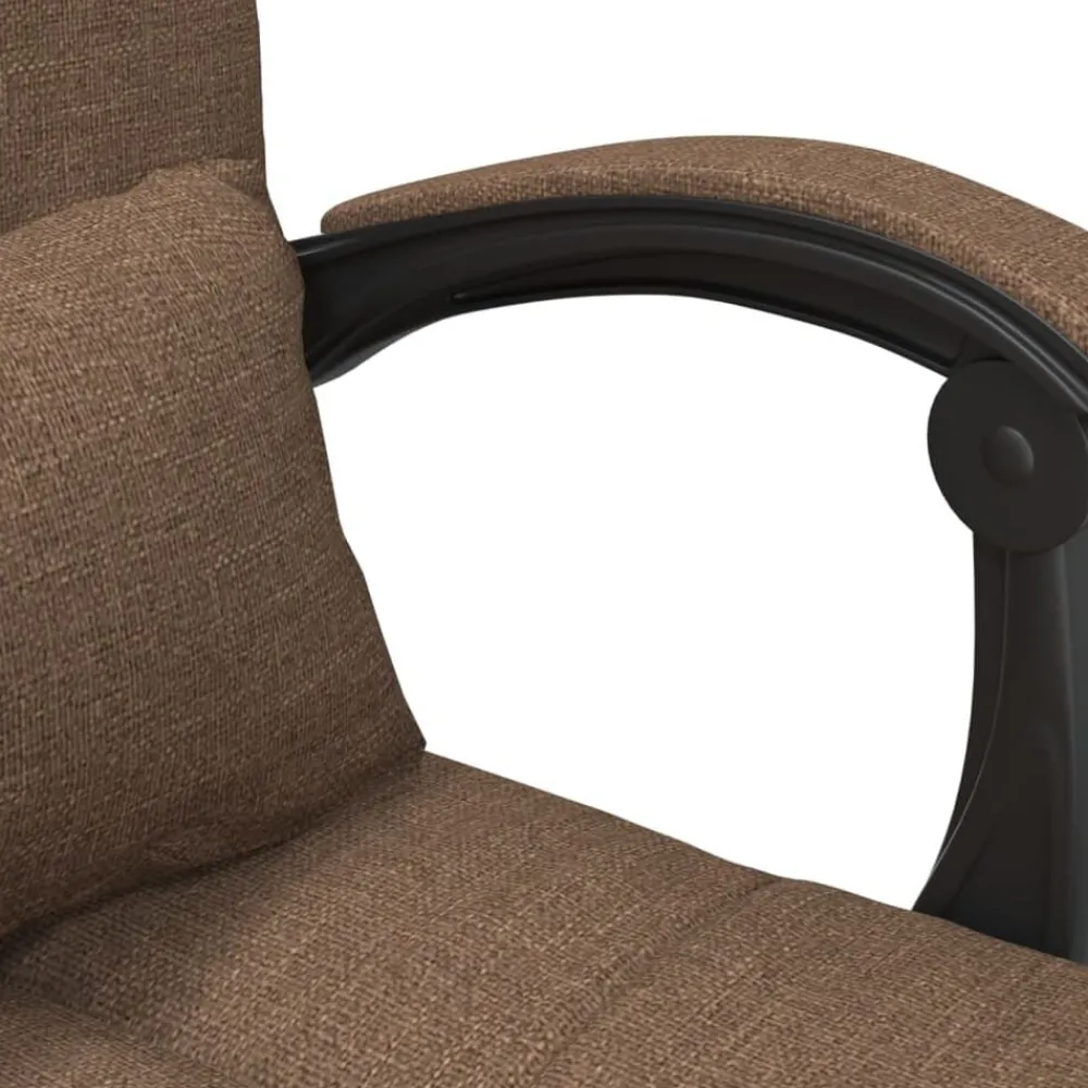 vidaXL Mobiliario De Oficina-Silla de oficina reclinable con masaje de tela marrón