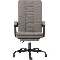vidaXL Silla de oficina reclinable de tela gris Taupé Sale