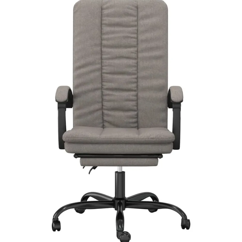 vidaXL Silla de oficina reclinable de tela gris Taupé Sale