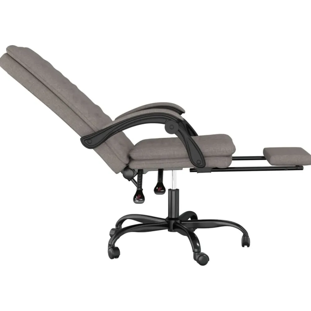 vidaXL Silla de oficina reclinable de tela gris Taupé Sale