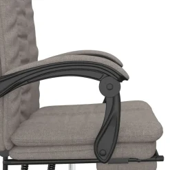 vidaXL Silla de oficina reclinable de tela gris Taupé Sale