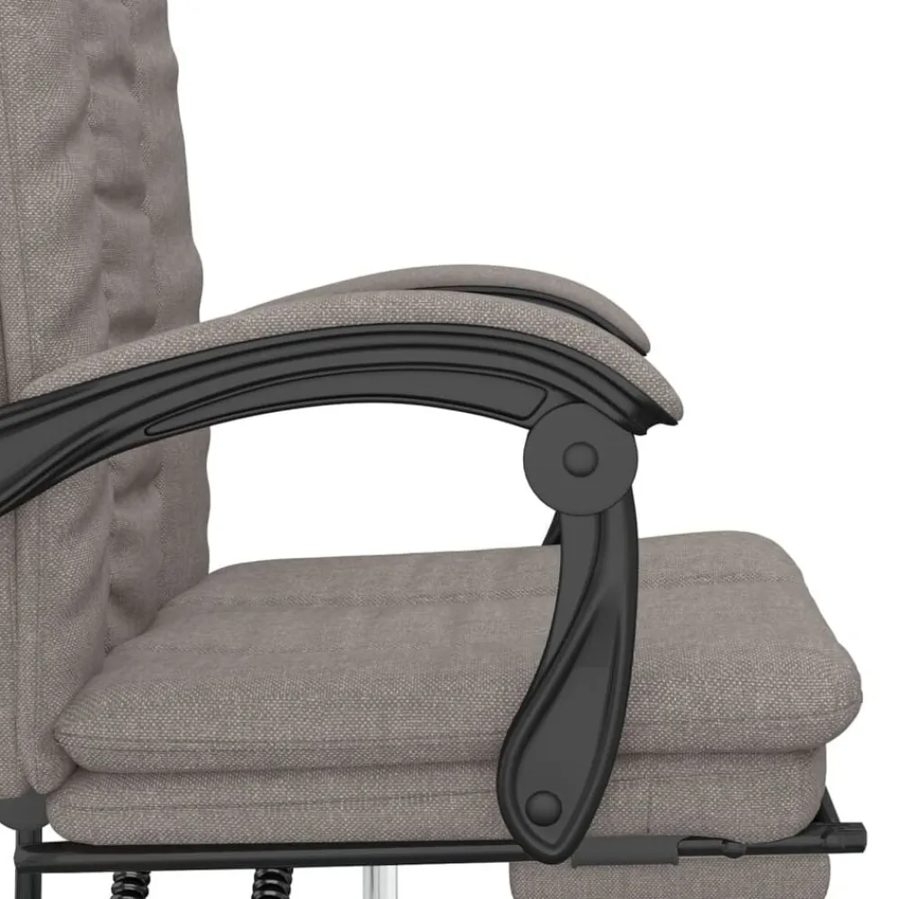 vidaXL Silla de oficina reclinable de tela gris Taupé Sale