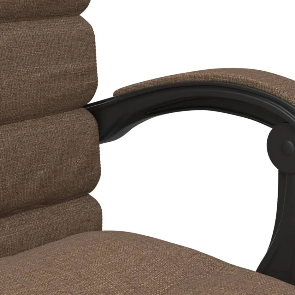 vidaXL Mobiliario De Oficina-Silla de oficina reclinable con masaje de tela marrón