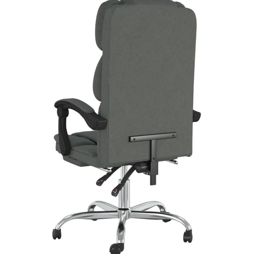 vidaXL Silla de oficina reclinable de tela Gris oscuro Best