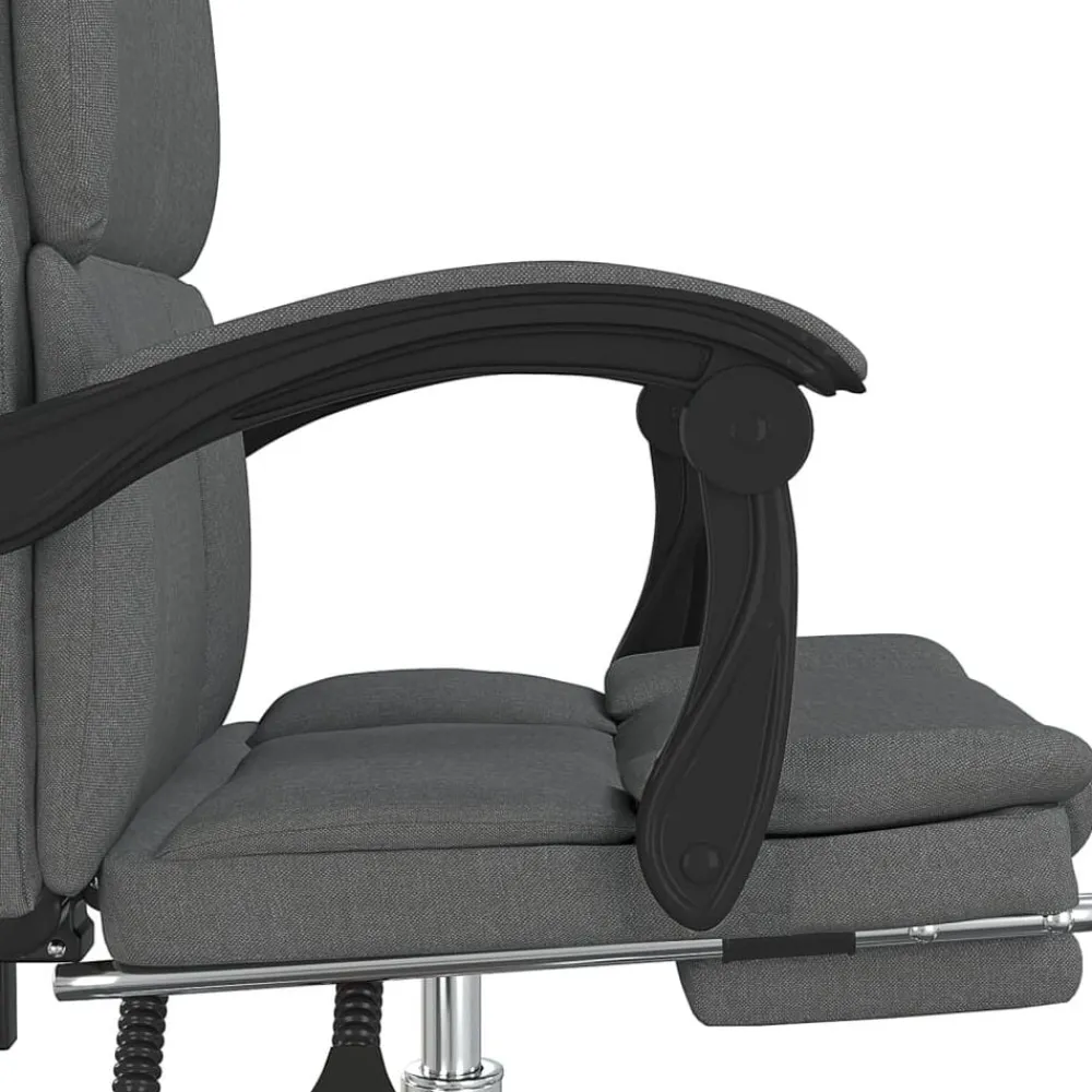 vidaXL Silla de oficina reclinable de tela Gris oscuro Best