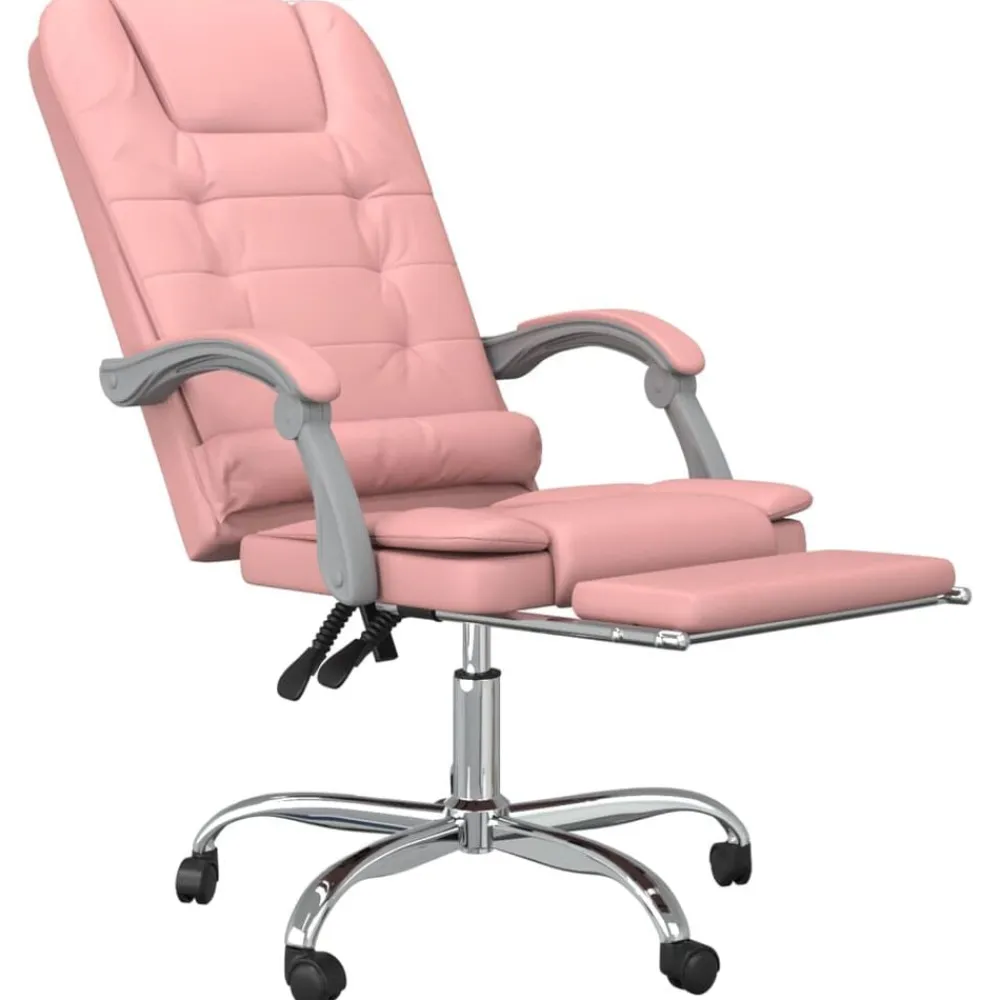 vidaXL Mobiliario De Oficina-Silla de oficina reclinable masaje cuero sintético