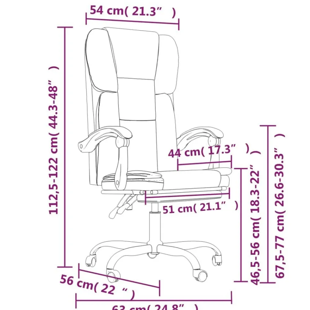 vidaXL Silla de oficina reclinable cuero sintético Blanco Sale
