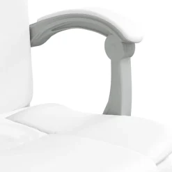 vidaXL Silla de oficina reclinable cuero sintético Blanco Sale