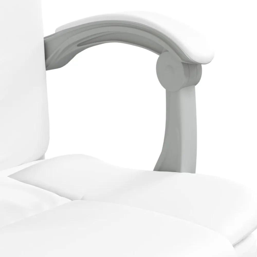 vidaXL Silla de oficina reclinable cuero sintético Blanco Sale