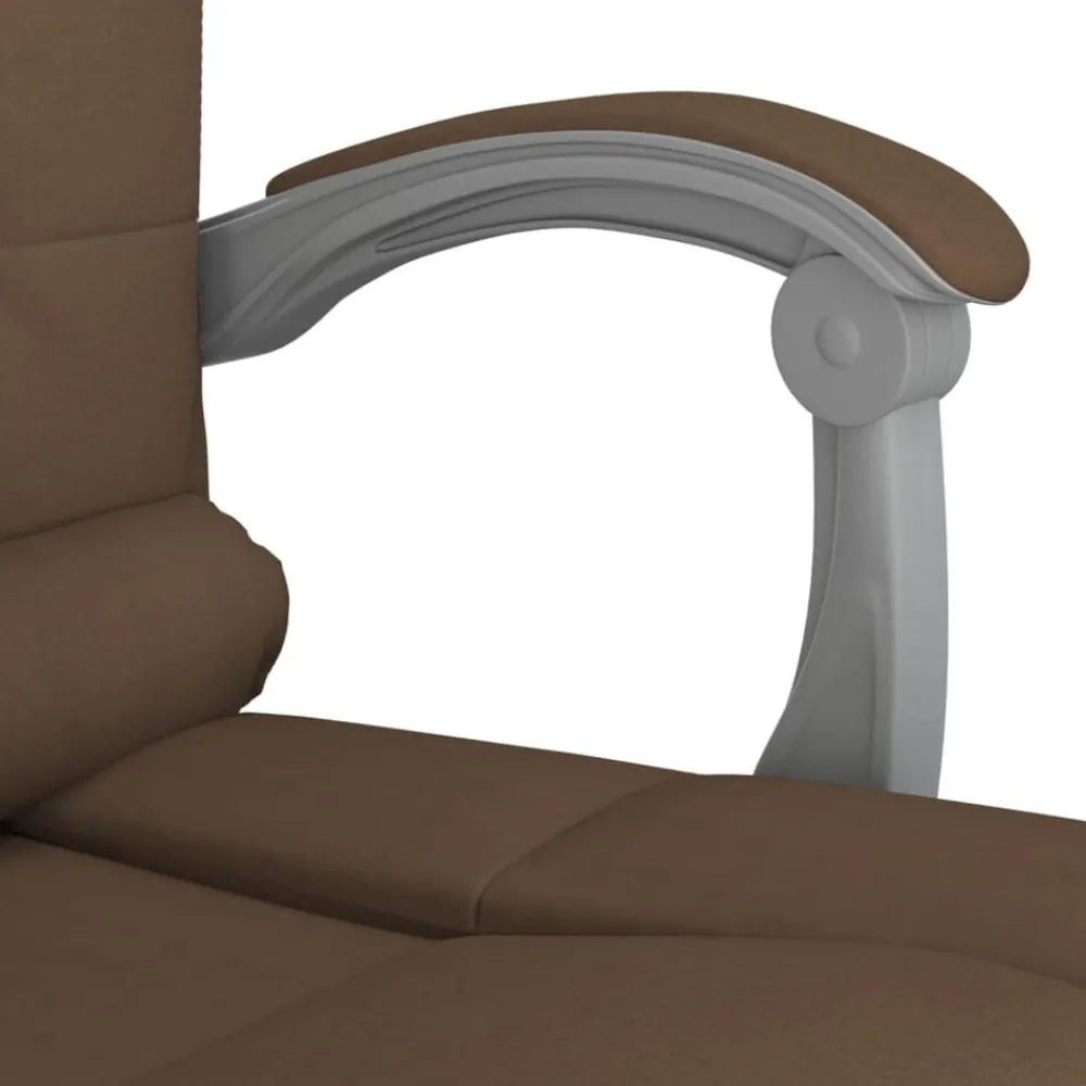 vidaXL Silla de oficina reclinable con masaje de tela marrón Marrón Discount