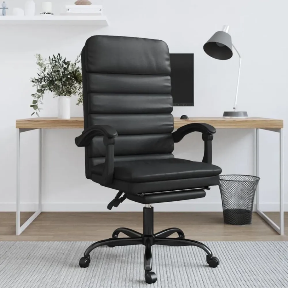vidaXL Mobiliario De Oficina-Silla de oficina reclinable masaje cuero sintético