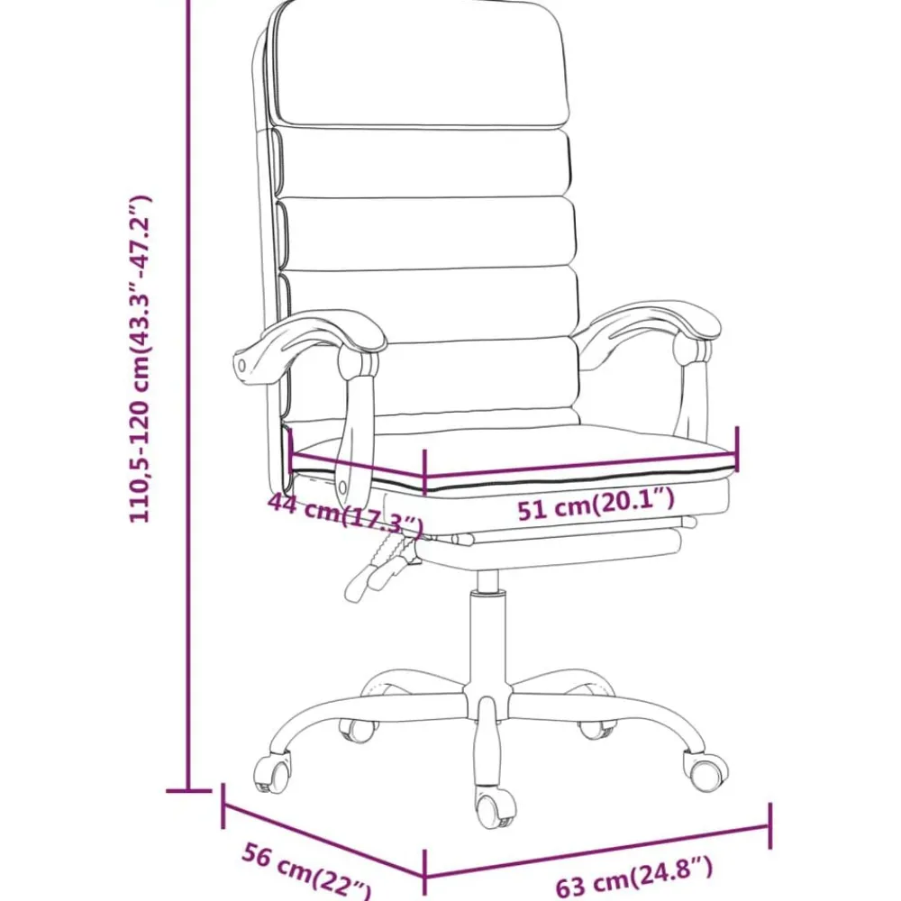 vidaXL Mobiliario De Oficina-Silla de oficina reclinable masaje cuero sintético