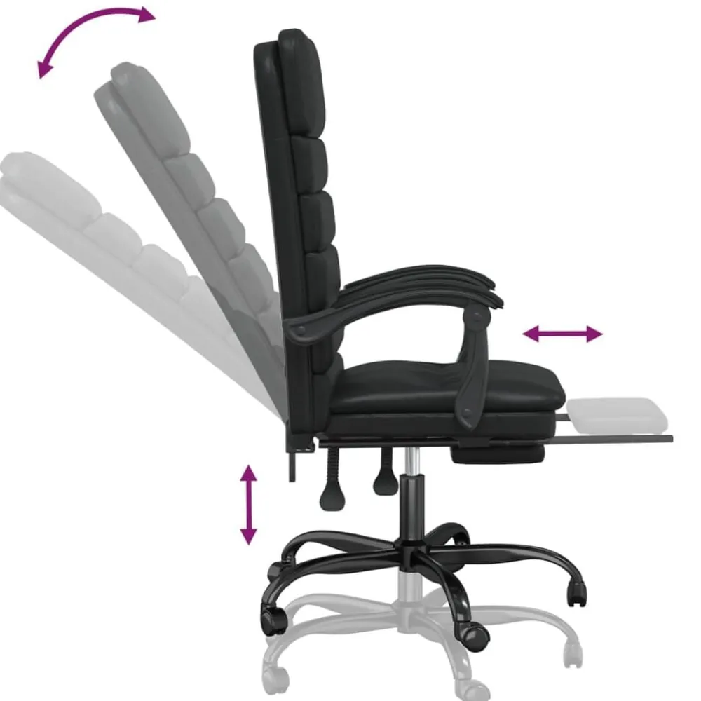 vidaXL Mobiliario De Oficina-Silla de oficina reclinable masaje cuero sintético
