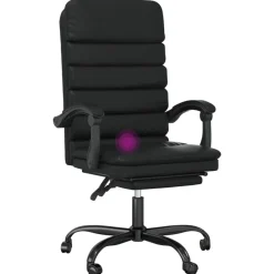 vidaXL Mobiliario De Oficina-Silla de oficina reclinable masaje cuero sintético