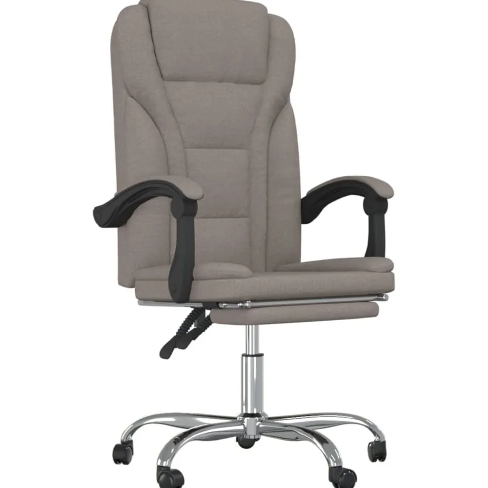vidaXL Silla de oficina reclinable de tela gris Taupé Outlet