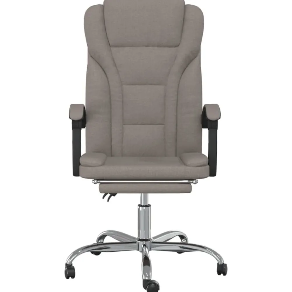 vidaXL Silla de oficina reclinable de tela gris Taupé Outlet
