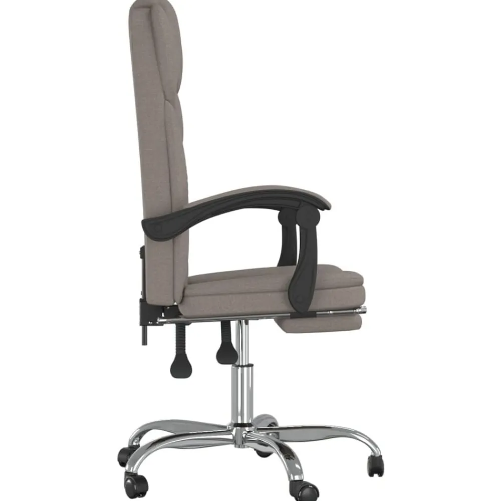vidaXL Silla de oficina reclinable de tela gris Taupé Outlet