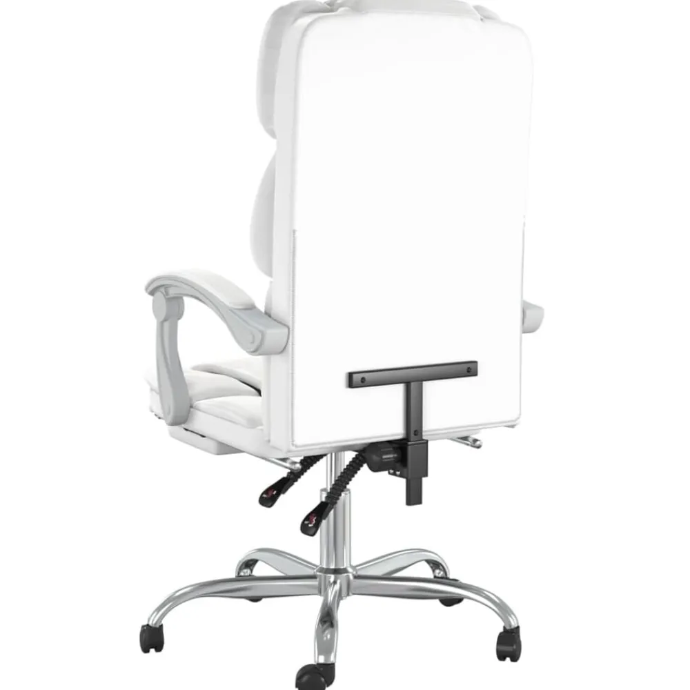 vidaXL Silla de oficina reclinable cuero sintético Blanco Clearance