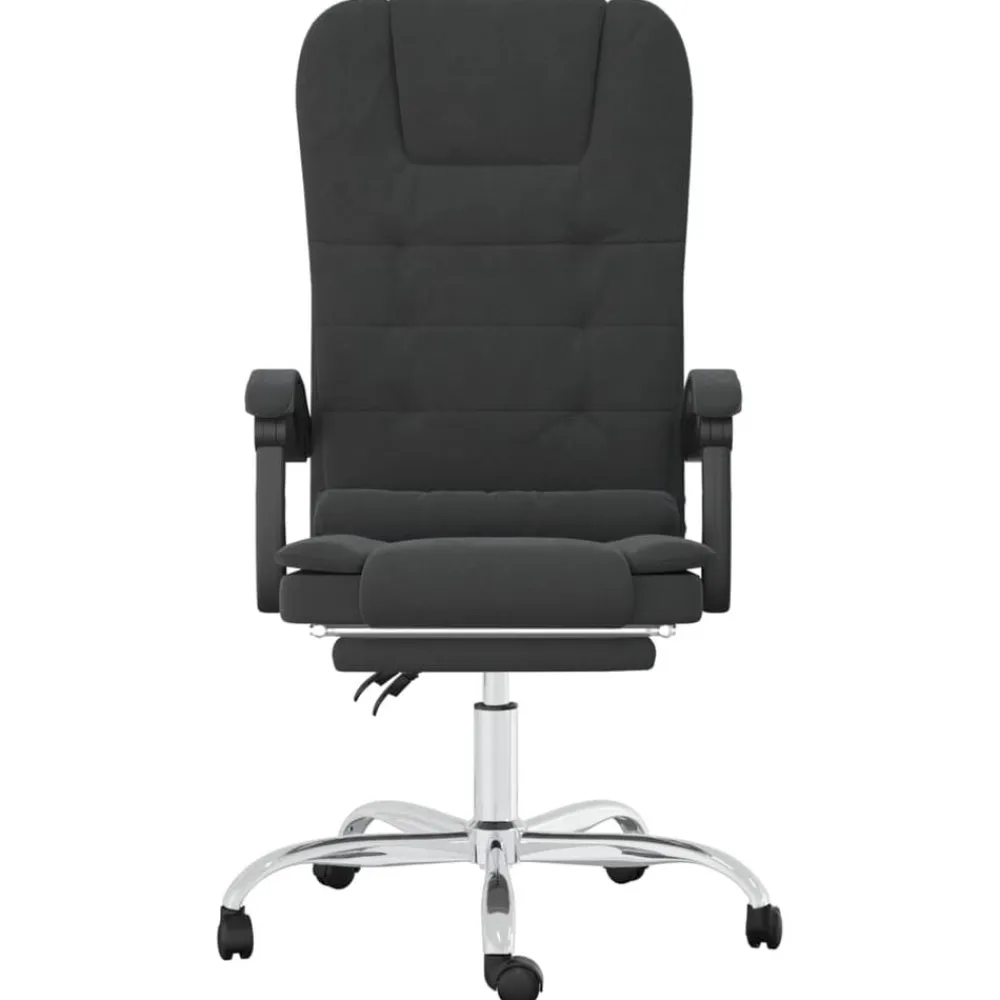 vidaXL Silla de oficina reclinable masaje cuero sintético Negro Outlet