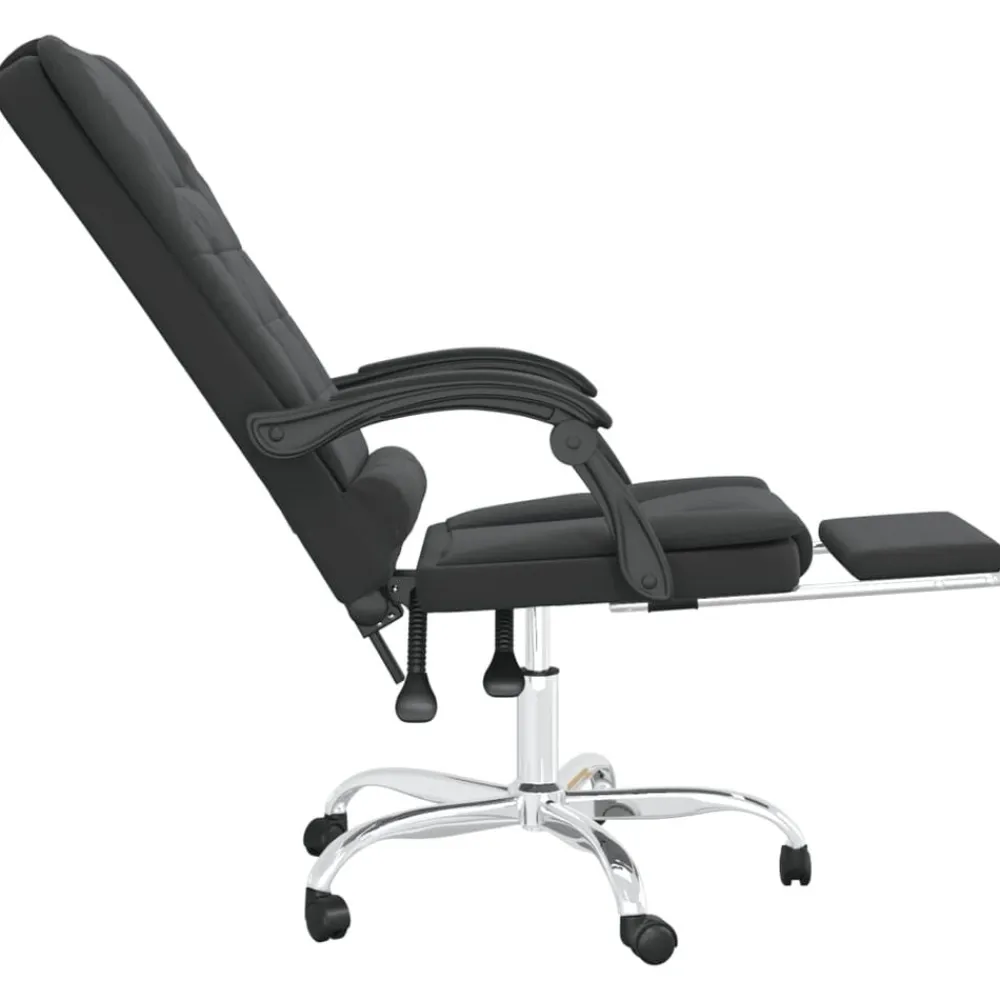 vidaXL Silla de oficina reclinable masaje cuero sintético Negro Outlet