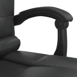 vidaXL Silla de oficina reclinable masaje cuero sintético Negro Outlet