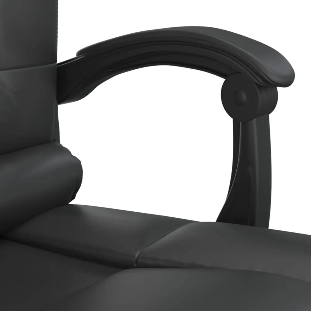 vidaXL Silla de oficina reclinable masaje cuero sintético Negro Outlet