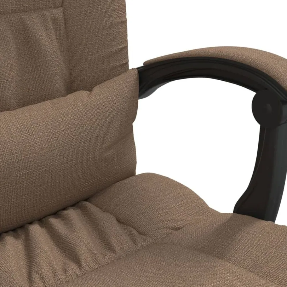 vidaXL Mobiliario De Oficina-Silla de oficina reclinable con masaje de tela marrón