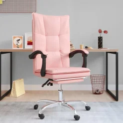 vidaXL Mobiliario De Oficina-Silla de oficina reclinable cuero sintético
