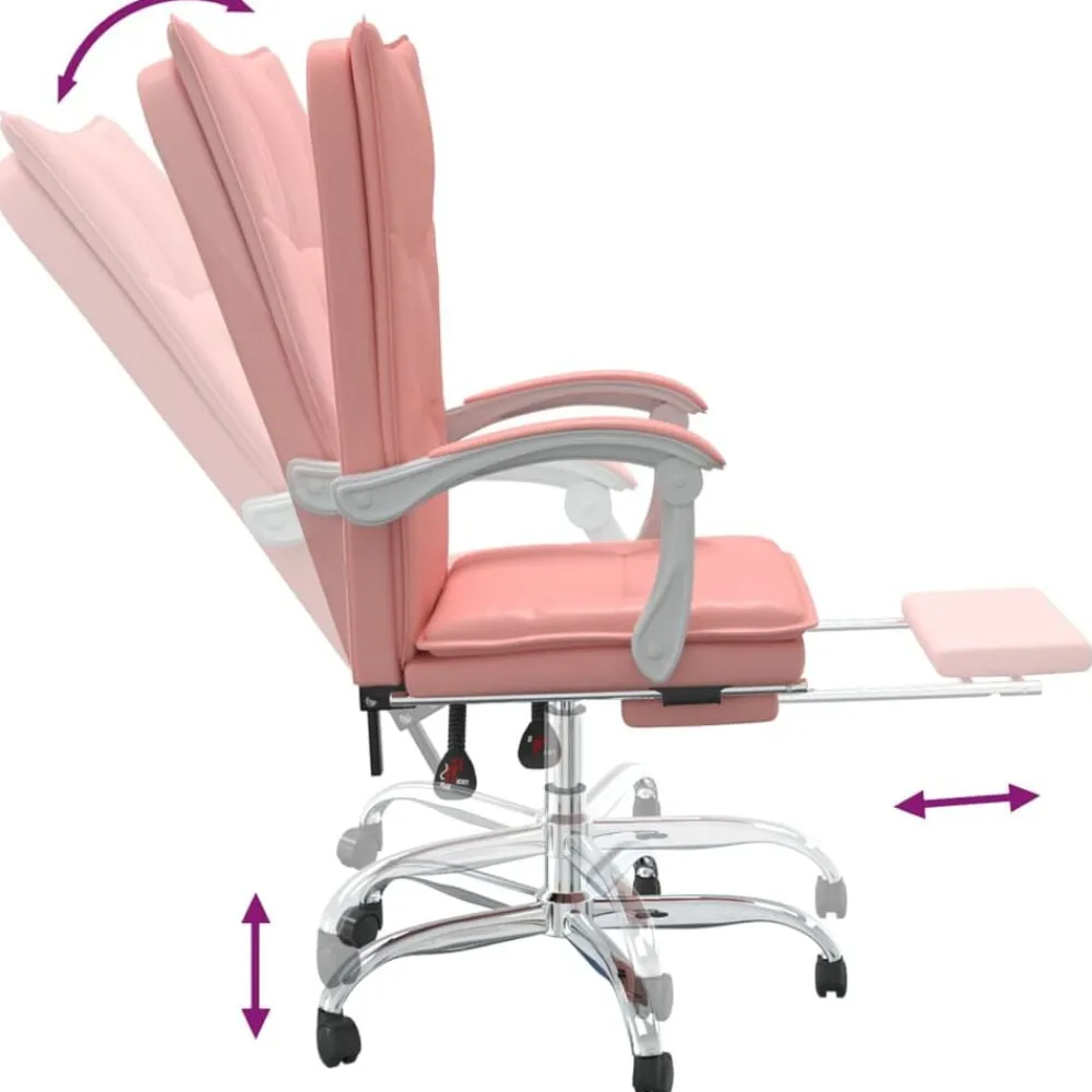 vidaXL Mobiliario De Oficina-Silla de oficina reclinable cuero sintético