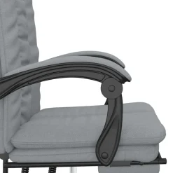 vidaXL Silla de oficina reclinable de tela Gris claro Discount