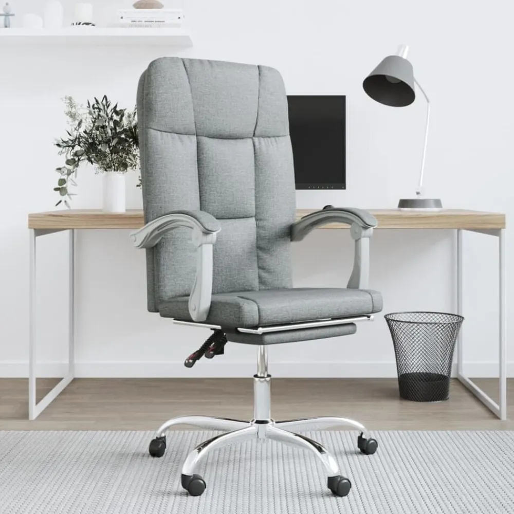 vidaXL Mobiliario De Oficina-Silla de oficina reclinable de tela